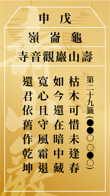 第二十九籤 戊申